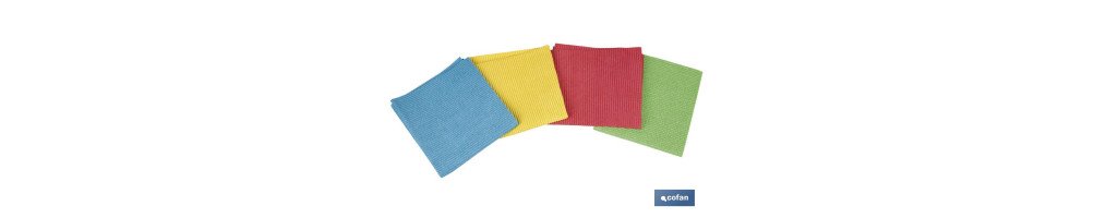 Pack de 4 bayetas de microfibra antibacterianas | Alta calidad y versatilidad | Máxima absorción | Medidas: 38 x 35 cm