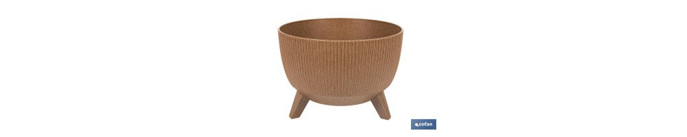 Macetas decorativas con patas desmontables | Macetas redondas con rayas | Resistentes a UV | Disponibles en varios colores y di