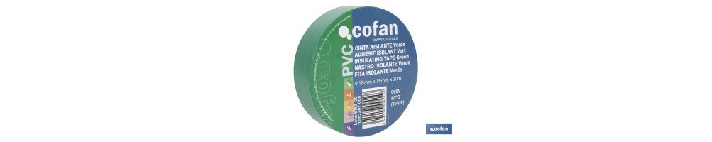 Cinta Aislante 180 Micras | Color verde | Resistente al voltaje, al calor y a diferentes ácidos y alcalinos