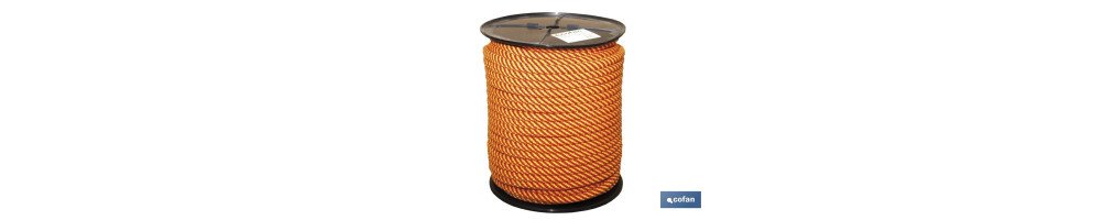 Cuerda Trenzada Helicoidal Amarillo/Rojo (100% Polipropileno)